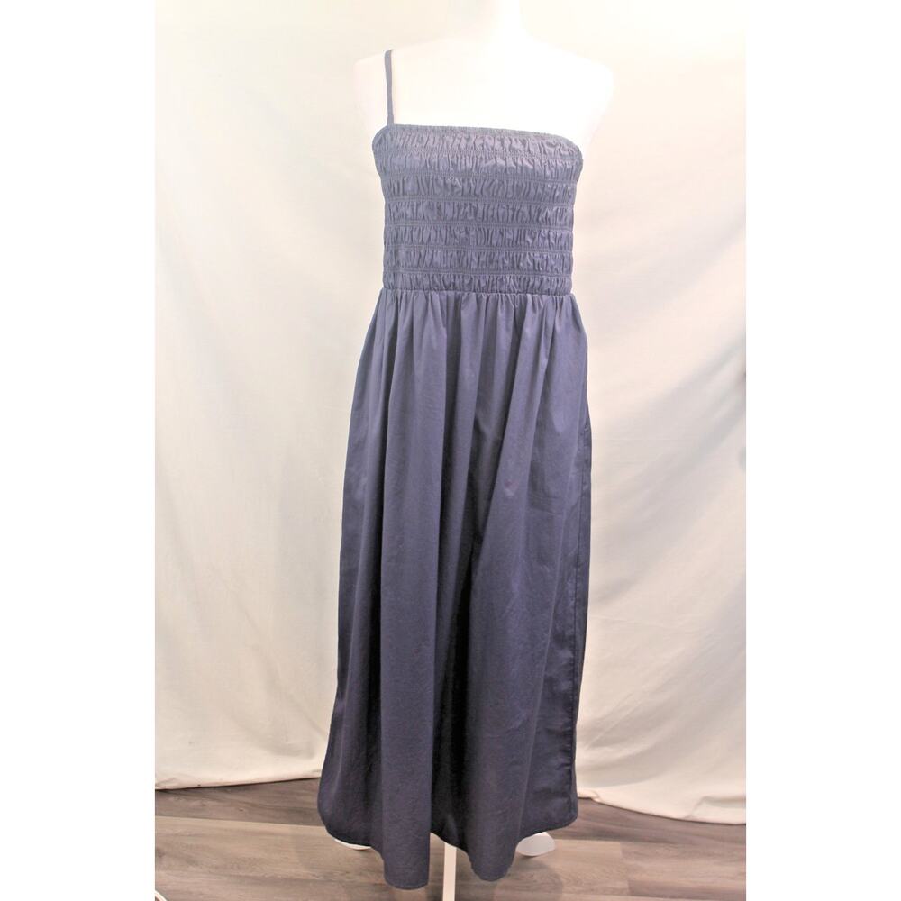 Old Navy Smocked Cotton Sun Dress L Navy Americana Convertible Glass Maxi Boho